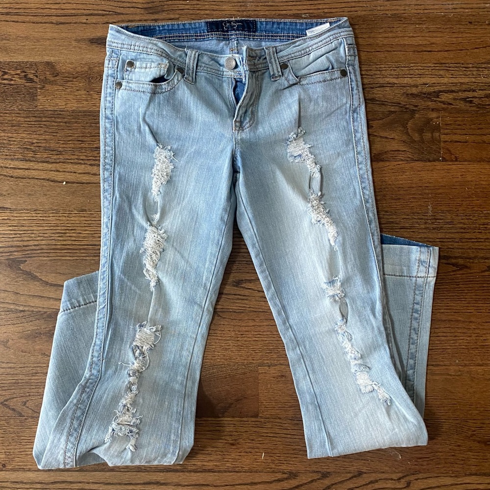 Jessica Simpson wide leg distressed jeans size 29